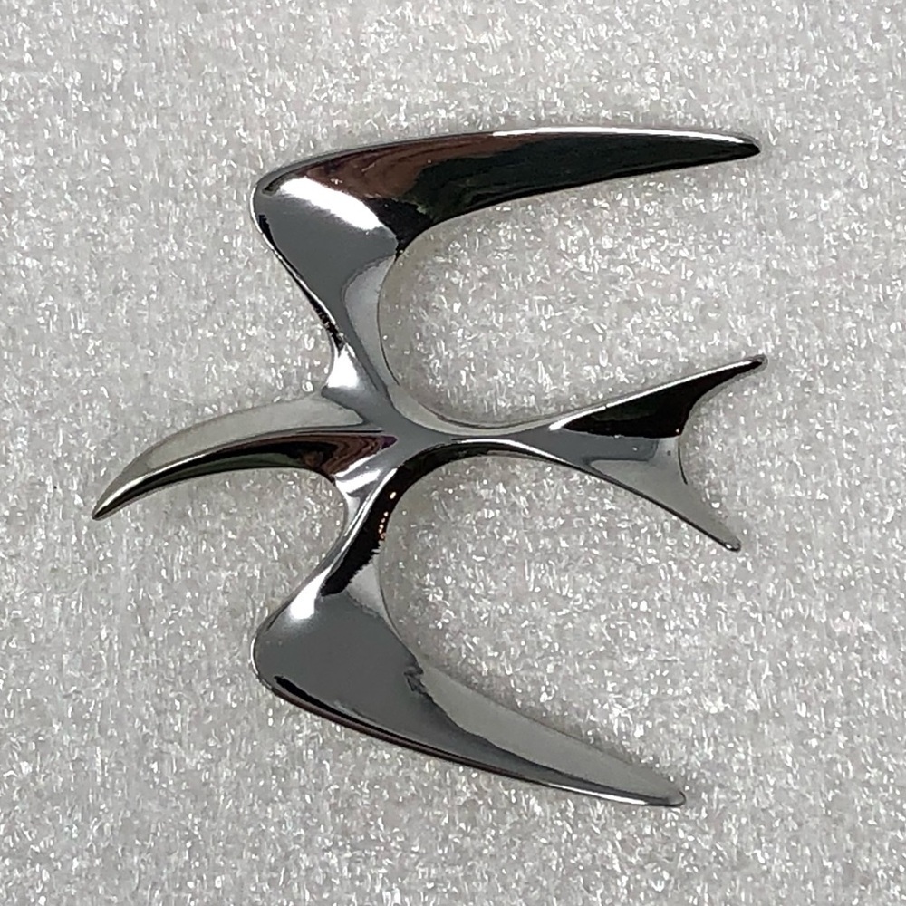 SARAH COVENTRY Seagull Vintage Mid-Century Modernist Chrome Finish Brooch